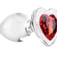 Red Heart Gem Glass Plug