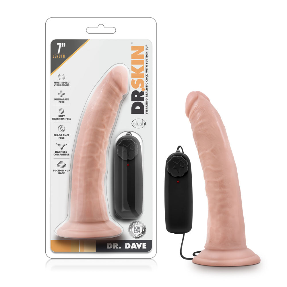 Dr. Skin - Dr. Dave - 7 Inch Vibrating Cock With Suction Cup
