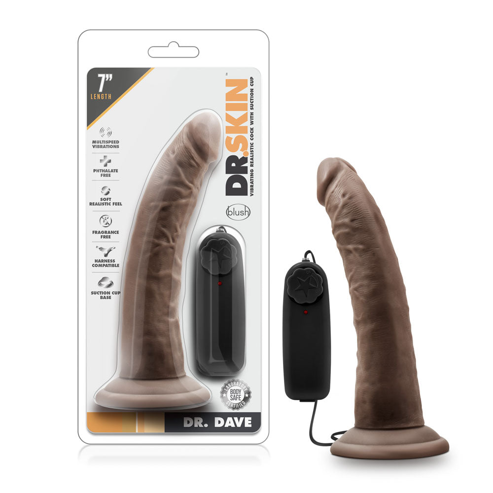 Dr. Skin - Dr. Dave - 7 Inch Vibrating Cock With Suction Cup