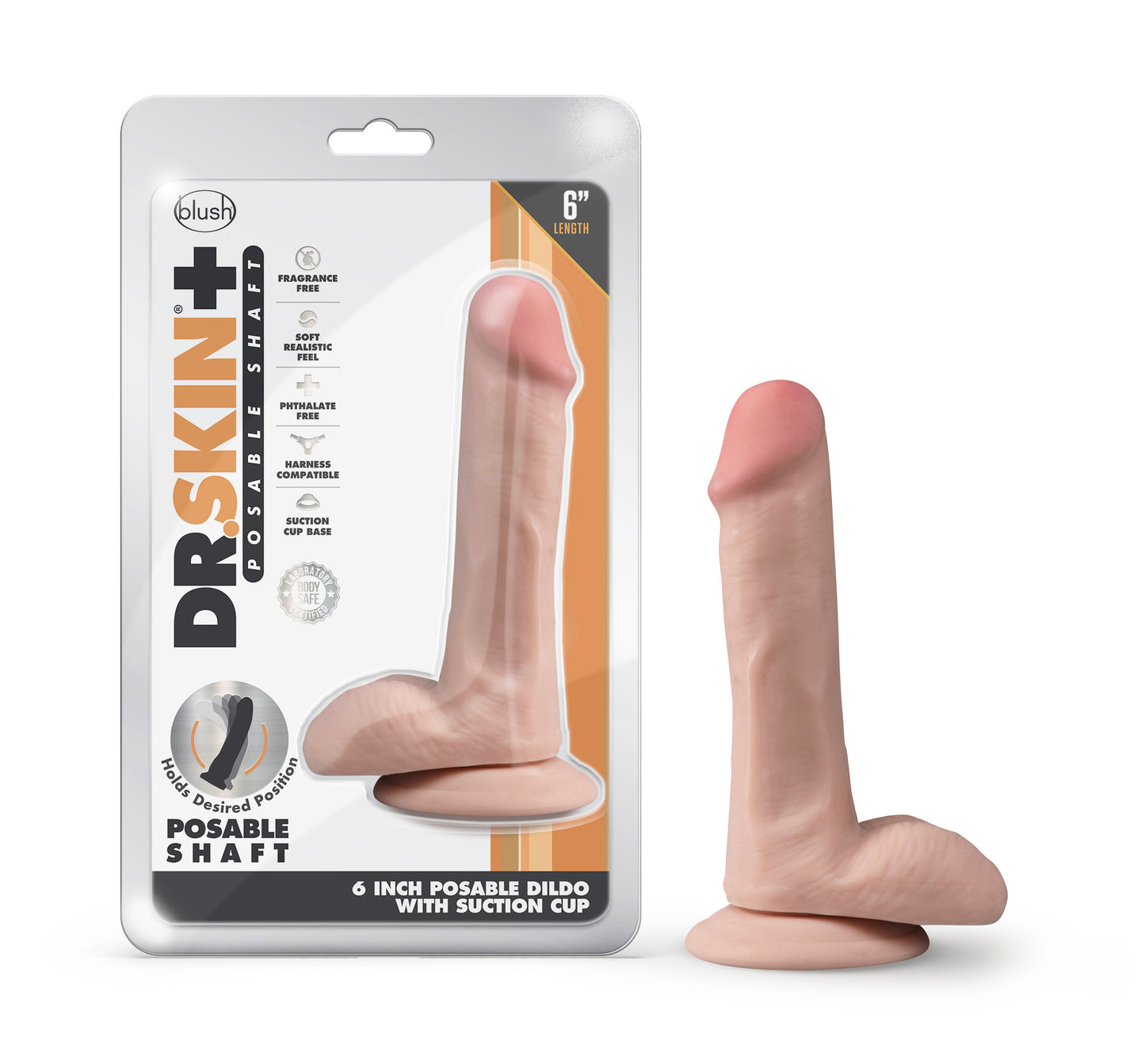 Dr. Skin Plus - Inch Posable Dildo With Balls