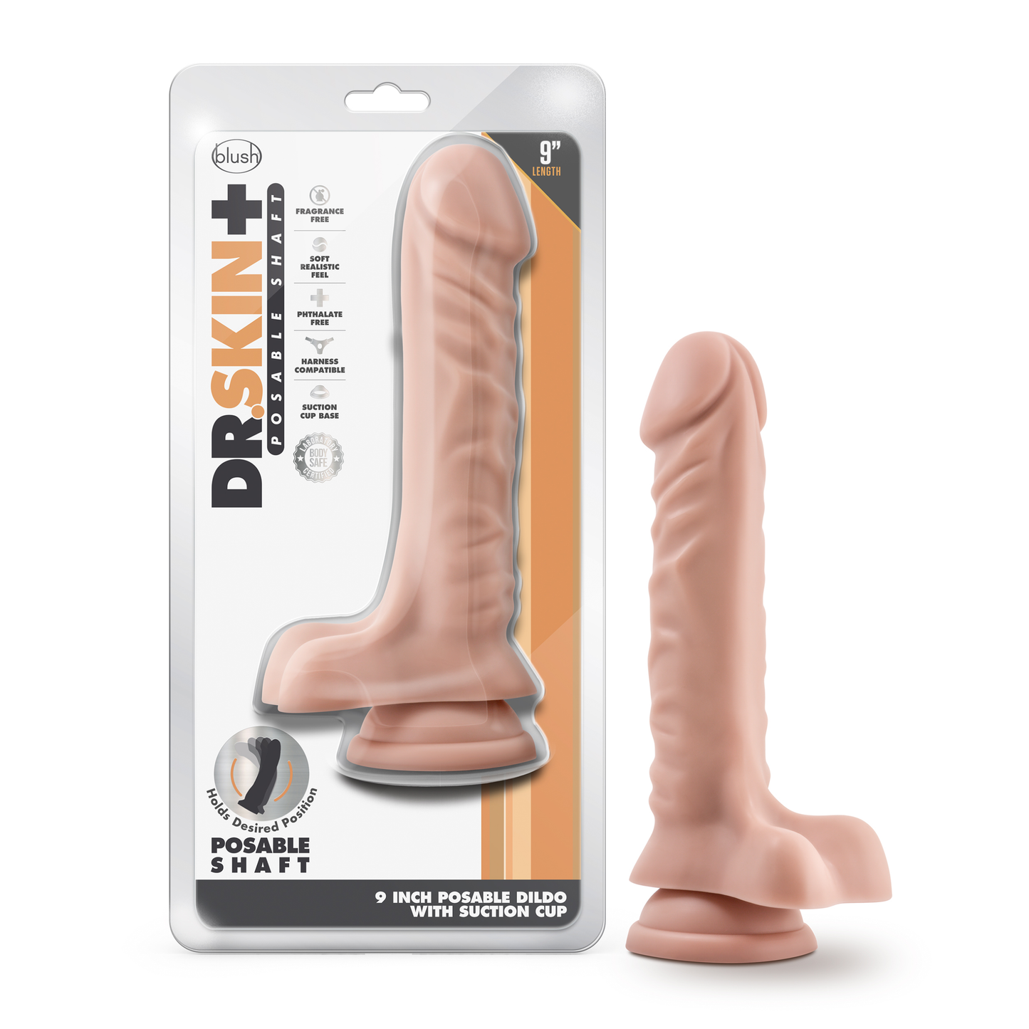 Dr. Skin Plus - Inch Posable Dildo With Balls