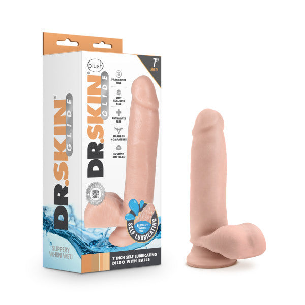 Dr. Skin Glide - Inch Self Lubricating Dildo With Balls