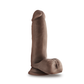 Dr. Skin Glide - 7 Inch Self Lubricating Dildo  With Balls - Chocolate
