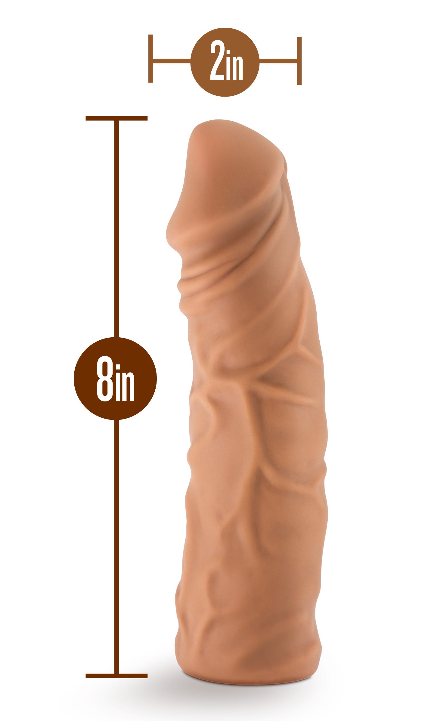 Lock on - - Inch Dildo With Suction Cup Adapter - Mocha
