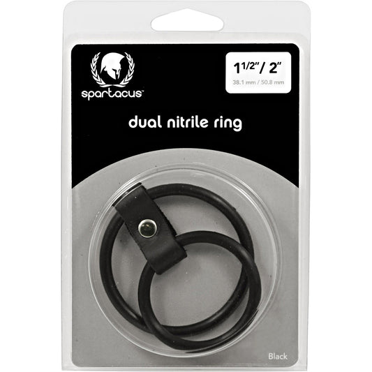 Nitrile Dual Cock Ring - Black