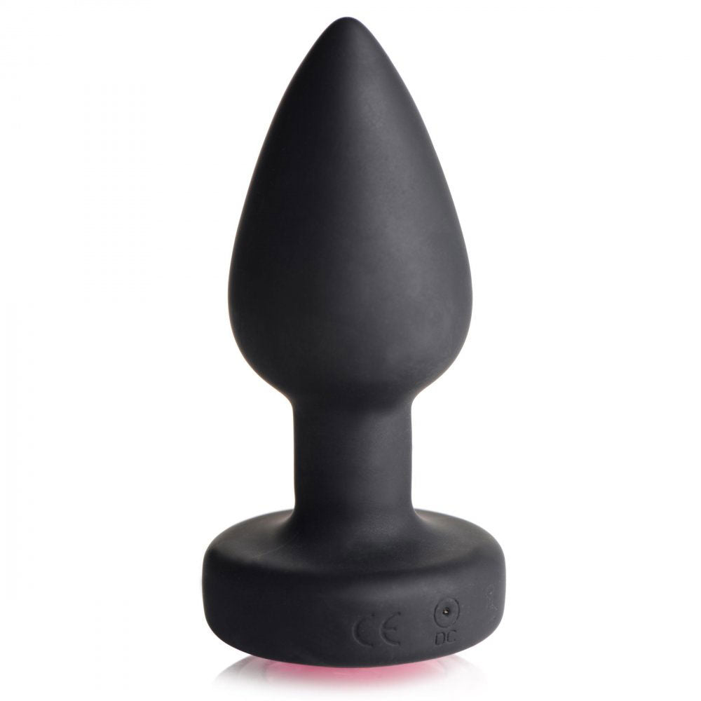 28x Silicone Vibrating Pink Gem Anal Plug With  Remote - Small