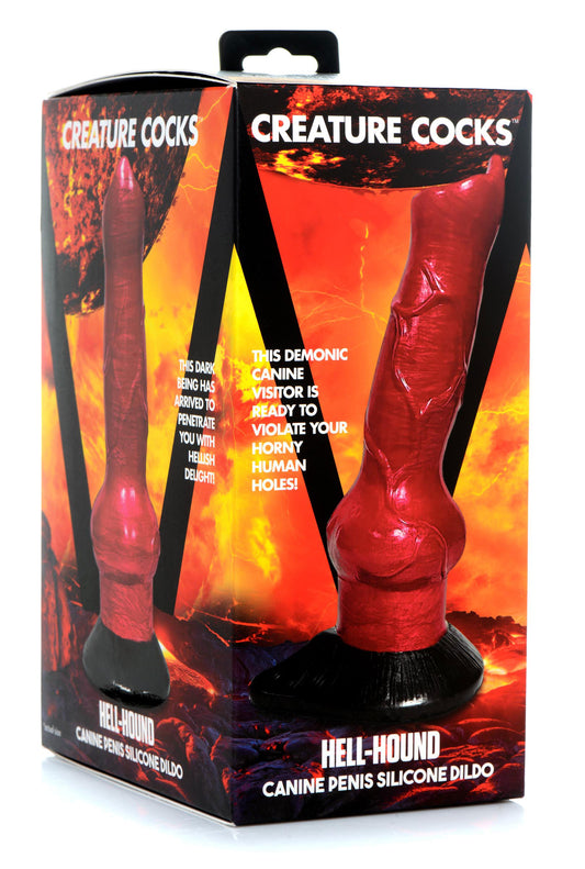 Hell-Hound - Canine Penis Silicone Dildo - Red