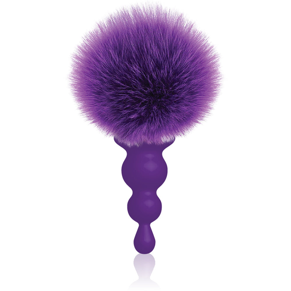 The 9's Cottontails Silicone Bunny Tail Butt Plug  - Beaded Purple