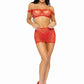 3 Pc Seamless Heart Net Off the Shoulder - One Size