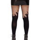 Opaque Flame Tights With Fishnet Top - One Size