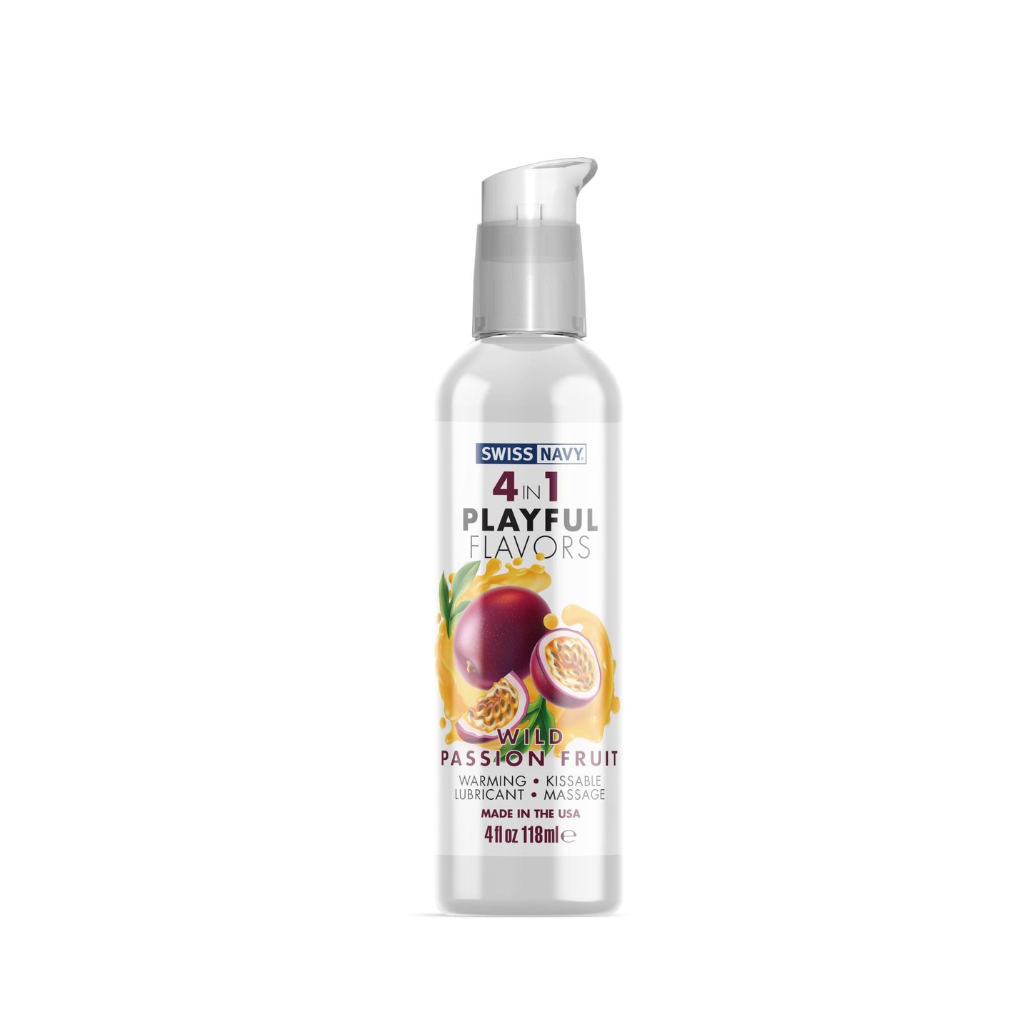 Swiss Navy 4-in-1 Playful Flavors - Wild Passion  Fruit - 4 Fl. Oz.