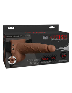 Fetish Fantasy Series 7.5 Inch Hollow Squirting Strap-on With Balls -