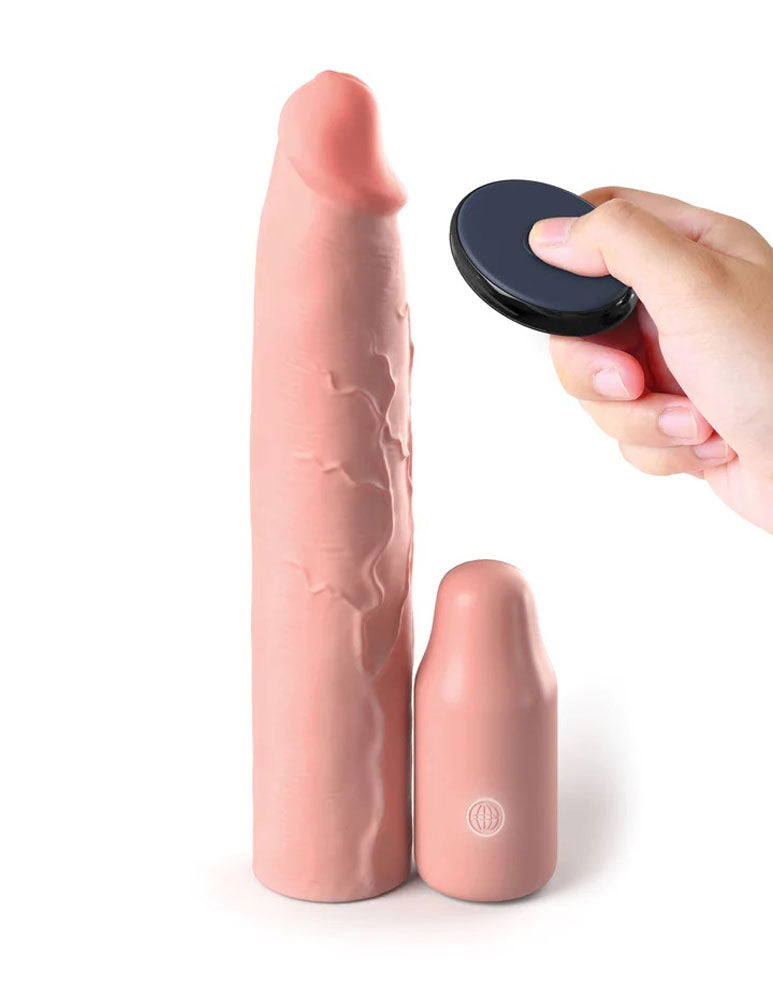 Fantasy X-Tensions Elite 9 Inch Sleeve Vibrating 3 Inch Plug With Remote