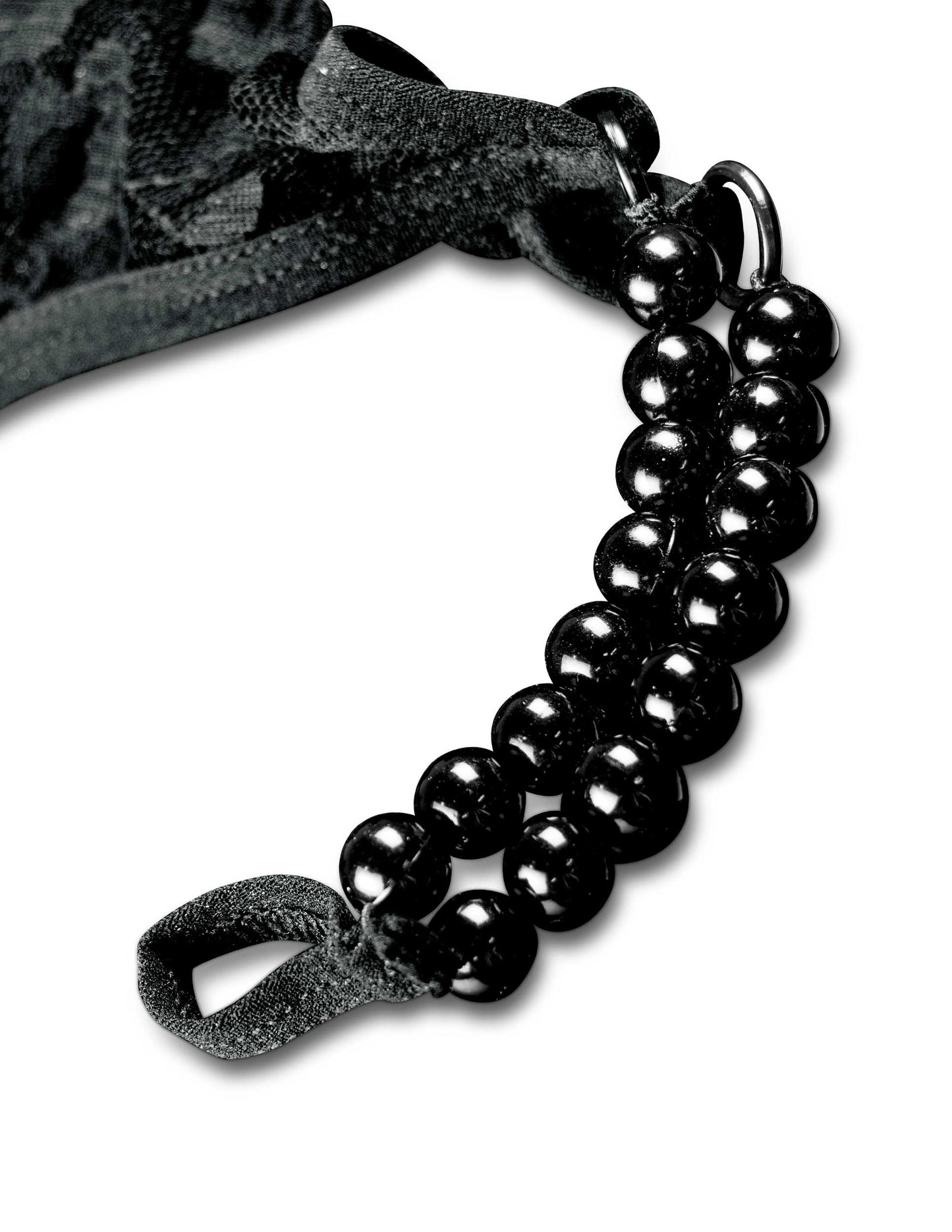 Hookup Panties Crotchless Pleasure Pearls - Black