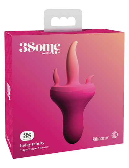 Threesome Holey Trinity Triple Tongue Vibrator -  Pink