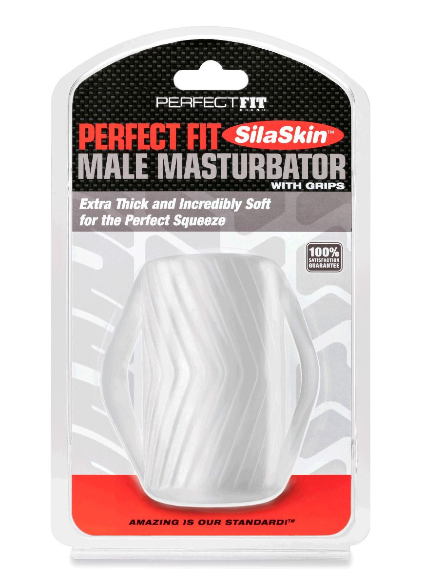 Perfect Fit Male Masturbator With Grips - Clear
