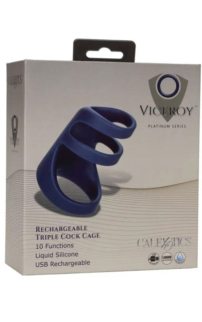 Viceroy Rechargeable Triple Cock Cage - Blue