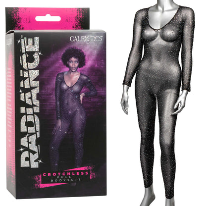 Radiance Crotchless Full Body Suit - - Black